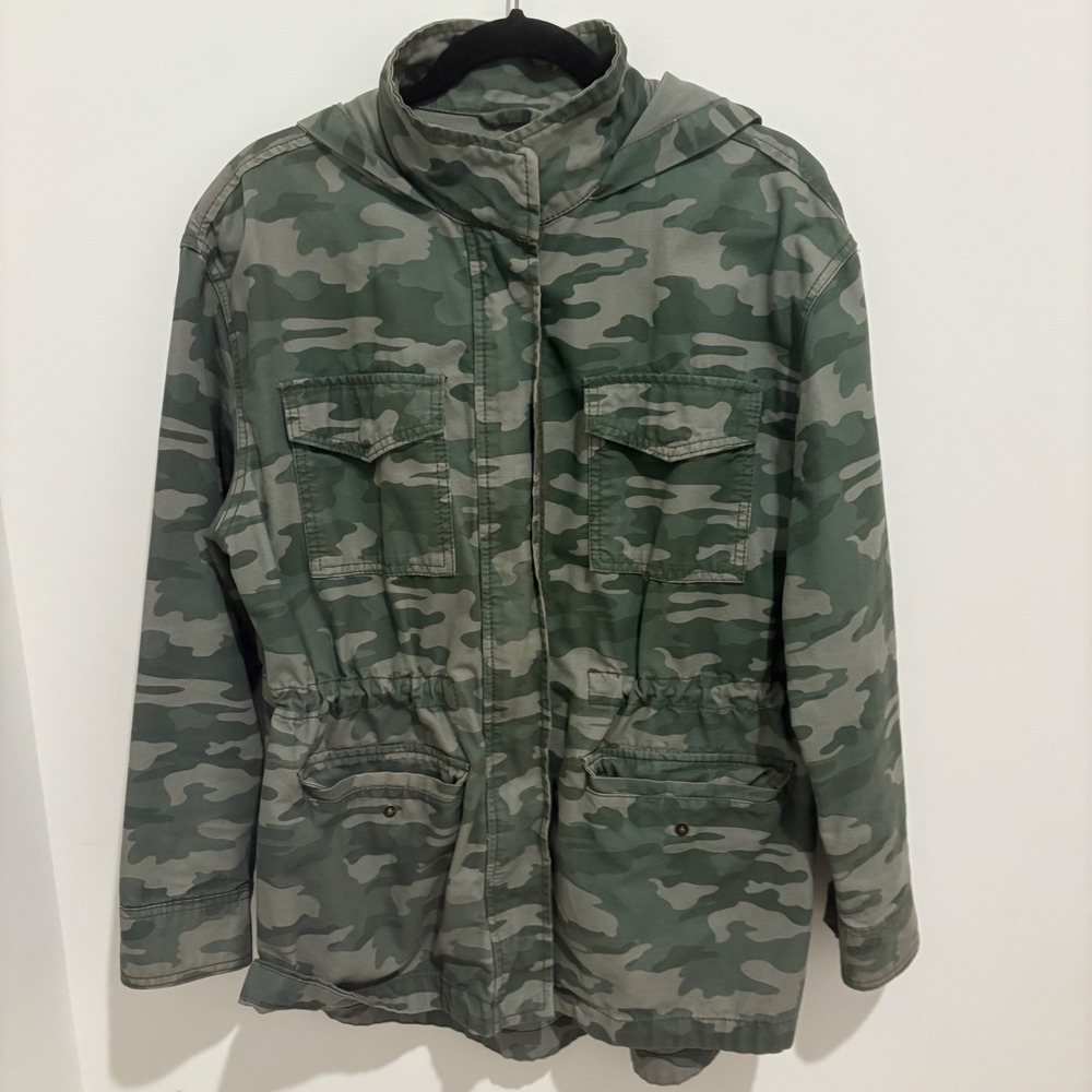 Universal Thread Women's Large  Camo Anorak‎ Jacket Hooded Drawstring Pockets